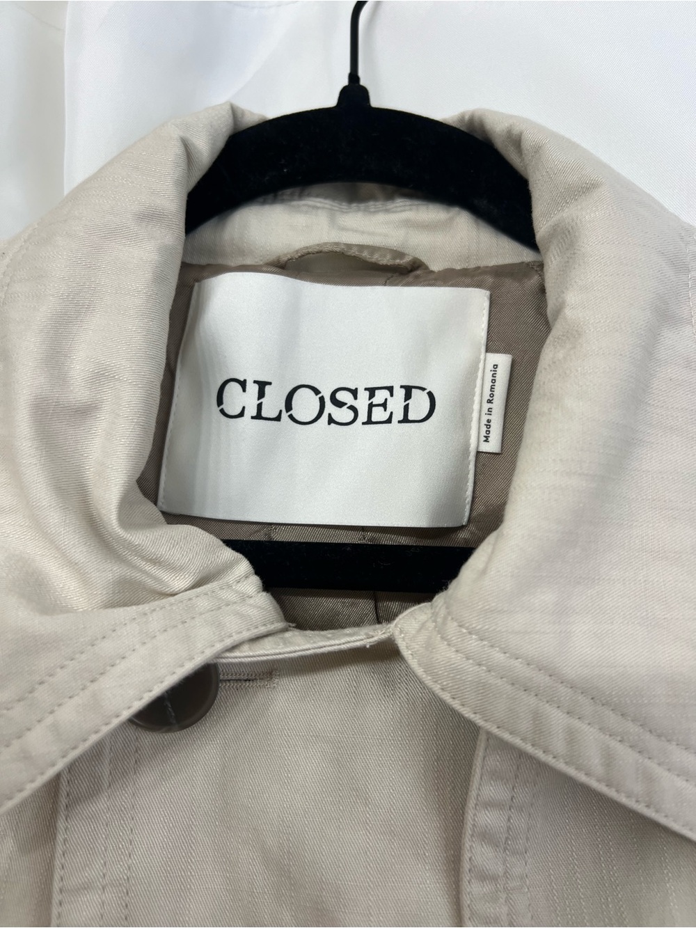 Closed Cropped Trench Jacket Limestone Beige Size Small - Picture 8 of 15